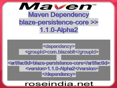 Maven dependency of blaze-persistence-core version 1.1.0-Alpha2