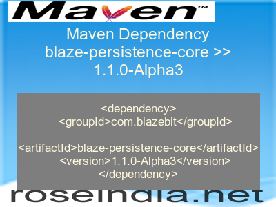 Maven dependency of blaze-persistence-core version 1.1.0-Alpha3