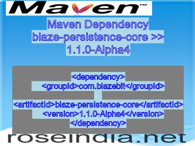 Maven dependency of blaze-persistence-core version 1.1.0-Alpha4