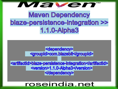 Maven dependency of blaze-persistence-integration version 1.1.0-Alpha3