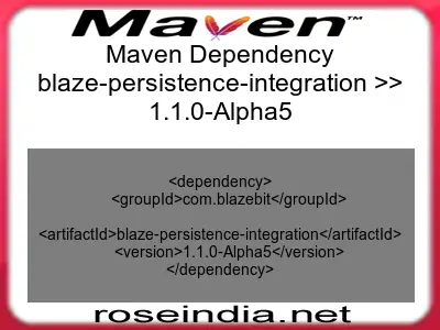Maven dependency of blaze-persistence-integration version 1.1.0-Alpha5