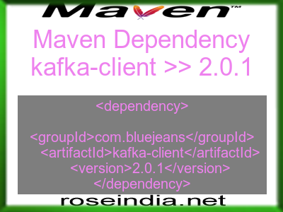Maven dependency of kafka-client version 2.0.1