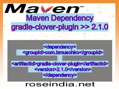 Maven dependency of gradle-clover-plugin version 2.1.0