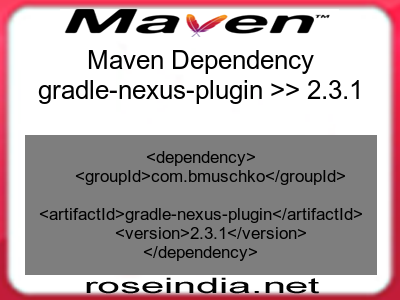 Maven dependency of gradle-nexus-plugin version 2.3.1