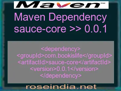 Maven dependency of sauce-core version 0.0.1