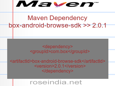 Maven dependency of box-android-browse-sdk version 2.0.1