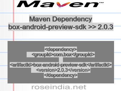 Maven dependency of box-android-preview-sdk version 2.0.3