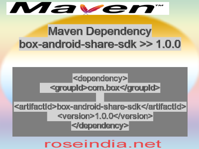 Maven dependency of box-android-share-sdk version 1.0.0