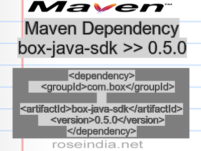 Maven dependency of box-java-sdk version 0.5.0