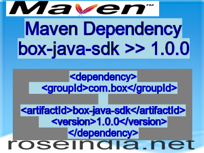 Maven dependency of box-java-sdk version 1.0.0