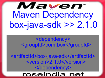 Maven dependency of box-java-sdk version 2.1.0