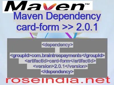 Maven dependency of card-form version 2.0.1