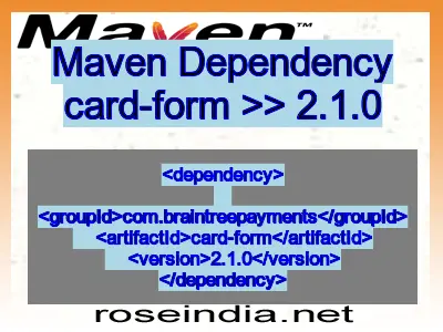 Maven dependency of card-form version 2.1.0