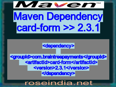 Maven dependency of card-form version 2.3.1