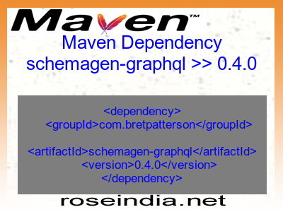 Maven dependency of schemagen-graphql version 0.4.0