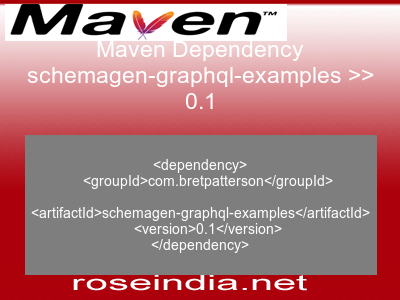 Maven dependency of schemagen-graphql-examples version 0.1