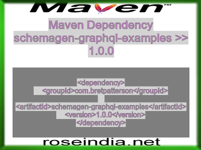 Maven dependency of schemagen-graphql-examples version 1.0.0