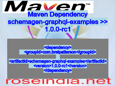 Maven dependency of schemagen-graphql-examples version 1.0.0-rc1