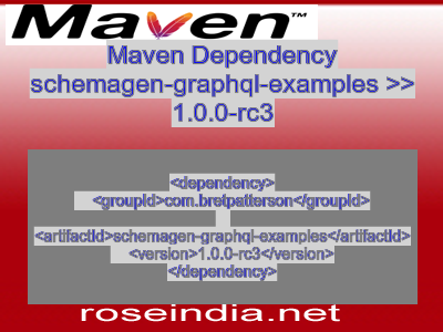 Maven dependency of schemagen-graphql-examples version 1.0.0-rc3