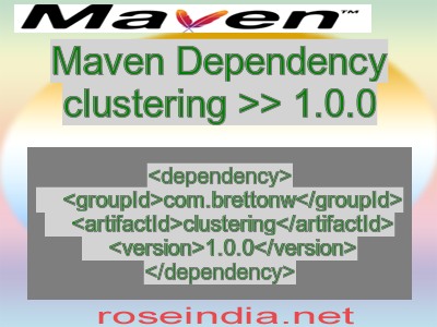 Maven dependency of clustering version 1.0.0