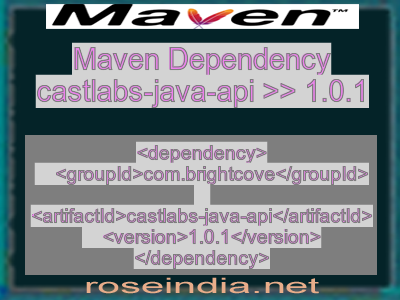 Maven dependency of castlabs-java-api version 1.0.1