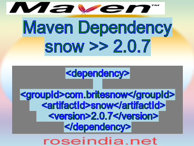Maven dependency of snow version 2.0.7