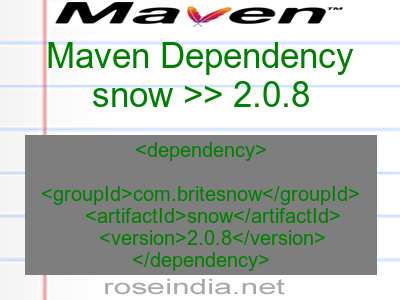 Maven dependency of snow version 2.0.8
