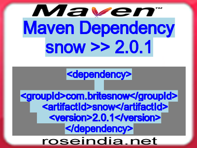 Maven dependency of snow version 2.0.1