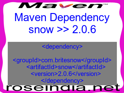 Maven dependency of snow version 2.0.6