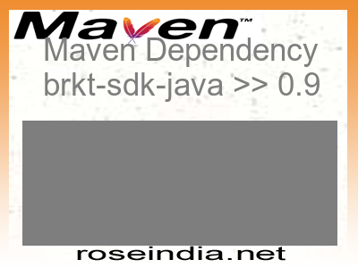 Maven dependency of brkt-sdk-java version 0.9