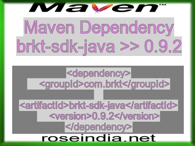 Maven dependency of brkt-sdk-java version 0.9.2