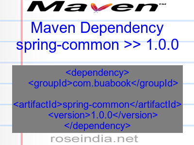 Maven dependency of spring-common version 1.0.0