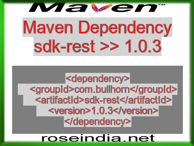 Maven dependency of sdk-rest version 1.0.3
