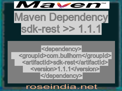 Maven dependency of sdk-rest version 1.1.1