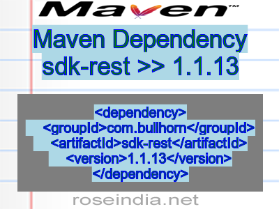 Maven dependency of sdk-rest version 1.1.13