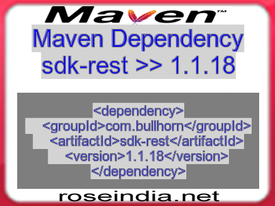 Maven dependency of sdk-rest version 1.1.18