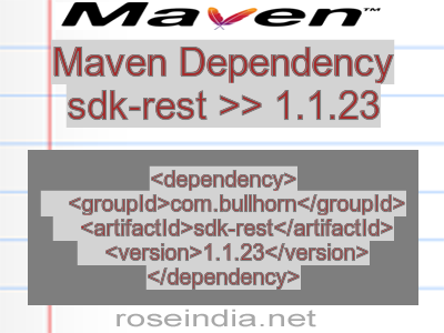 Maven dependency of sdk-rest version 1.1.23