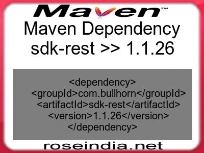 Maven dependency of sdk-rest version 1.1.26