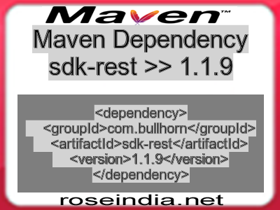 Maven dependency of sdk-rest version 1.1.9