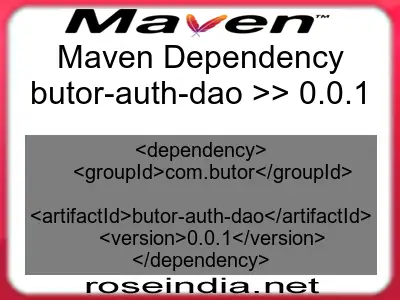 Maven dependency of butor-auth-dao version 0.0.1