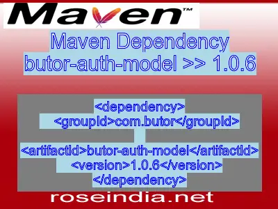 Maven dependency of butor-auth-model version 1.0.6