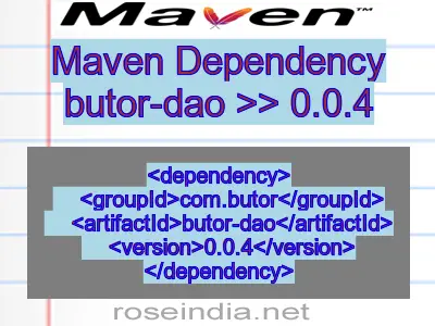 Maven dependency of butor-dao version 0.0.4