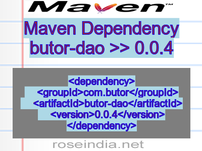 Maven dependency of butor-dao version 0.0.4
