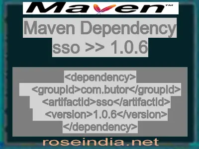 Maven dependency of sso version 1.0.6