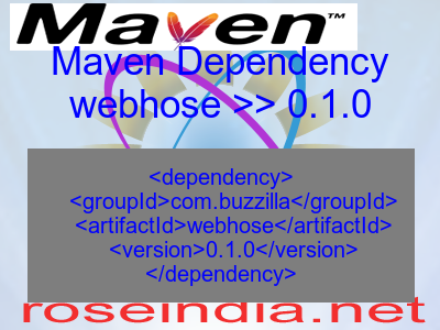 Maven dependency of webhose version 0.1.0