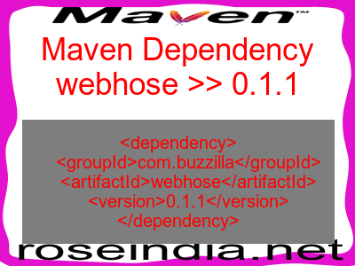 Maven dependency of webhose version 0.1.1