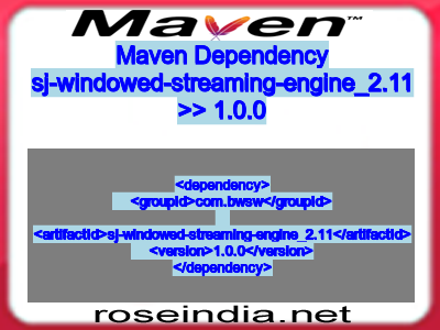 Maven dependency of sj-windowed-streaming-engine_2.11 version 1.0.0