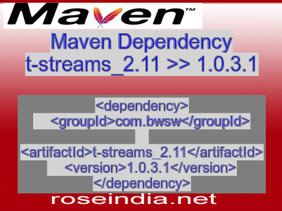 Maven dependency of t-streams_2.11 version 1.0.3.1