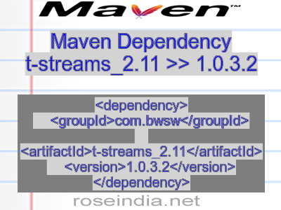 Maven dependency of t-streams_2.11 version 1.0.3.2