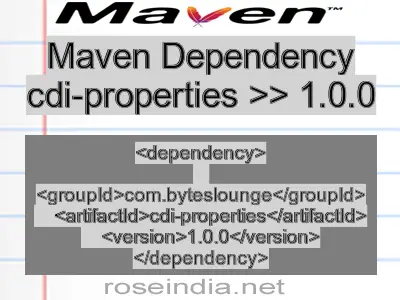 Maven dependency of cdi-properties version 1.0.0